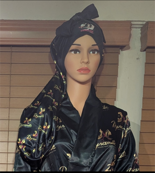 Dynamite Black Silk Hair Bonnet