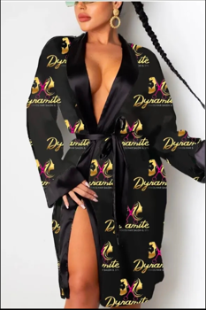 Dynamite Black Silk Robe